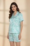 Zivame Valentine Flora Satin Sleep Short Set - Shrinking Violet — thumbnail 2